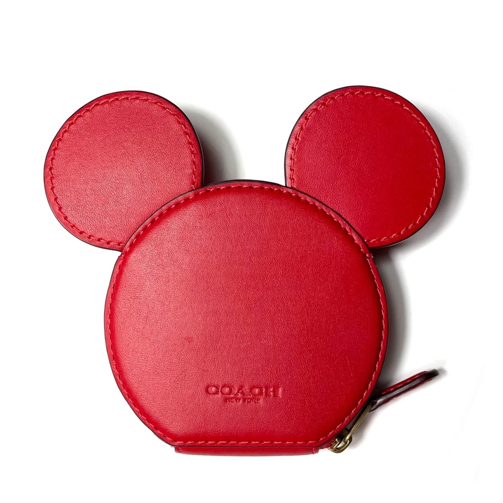 Coach x Disney Mickey Mouse Red Leather Coin Purse